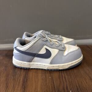 Nike Dunk Low Toddler Size 10c Shoes Grey White Strike Athletic Kids Sneakers